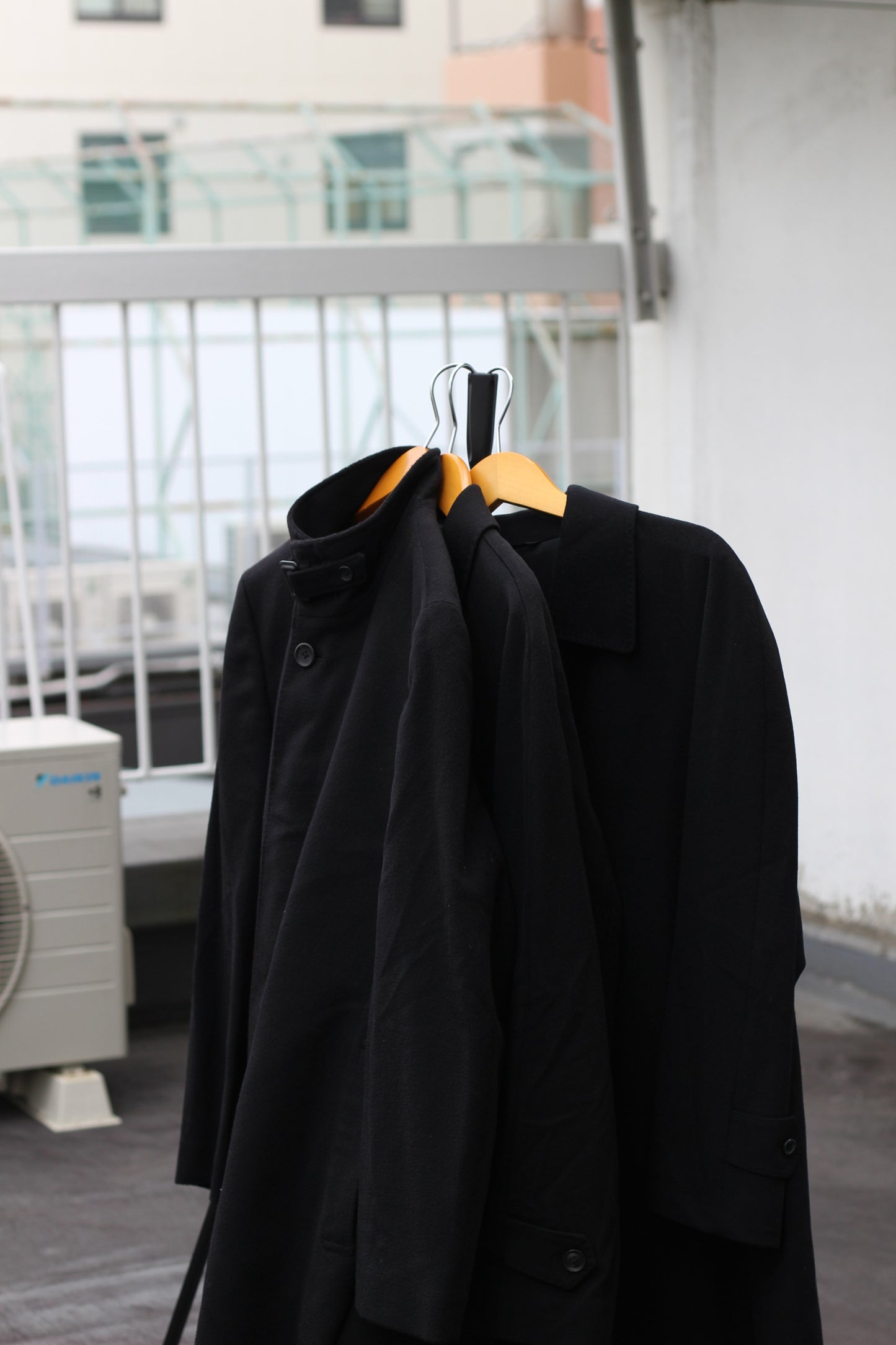 Men's 100% Cashmere Black Coat x3点