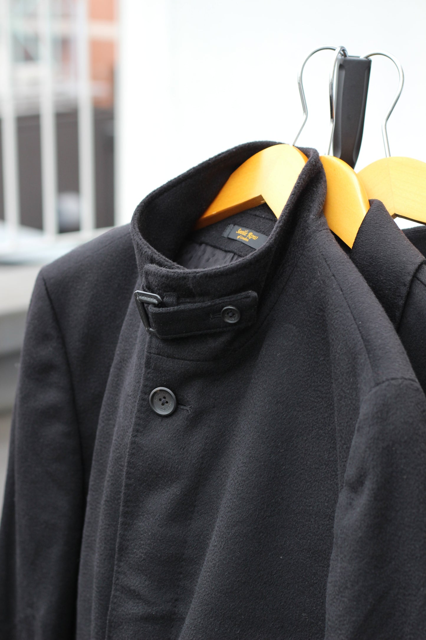 Men's 100% Cashmere Black Coat x3点