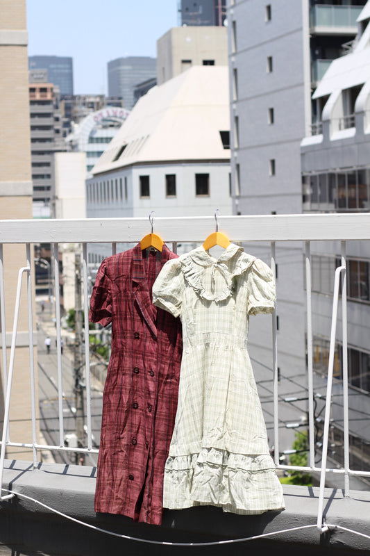 Vintage Check Short Sleeve One-Piece x5点