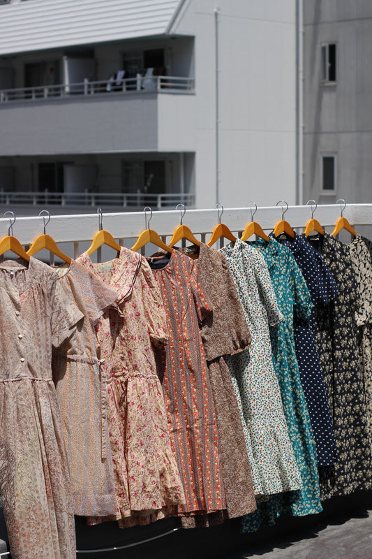 Vintage Flower Short Sleeve One-Piece x10点