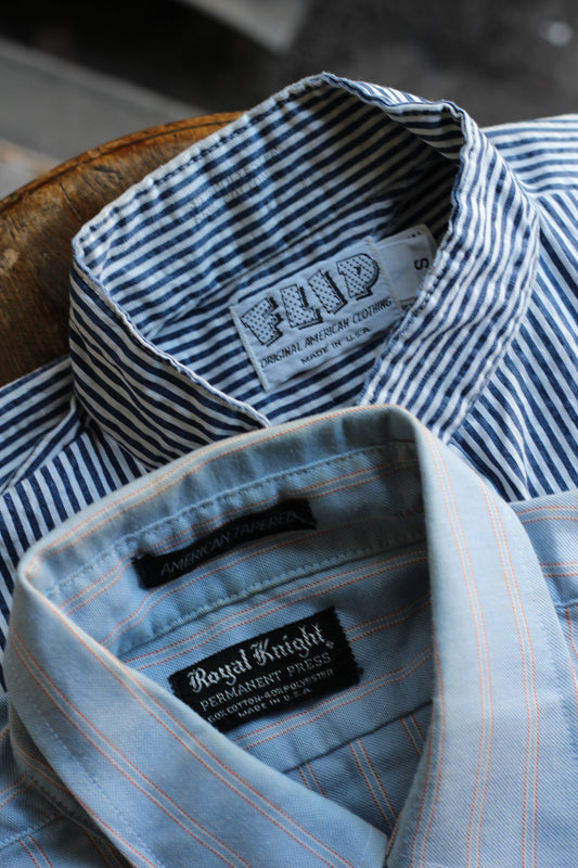 80-90's Made In USA Stripe Short Sleeve Shirt set x2点