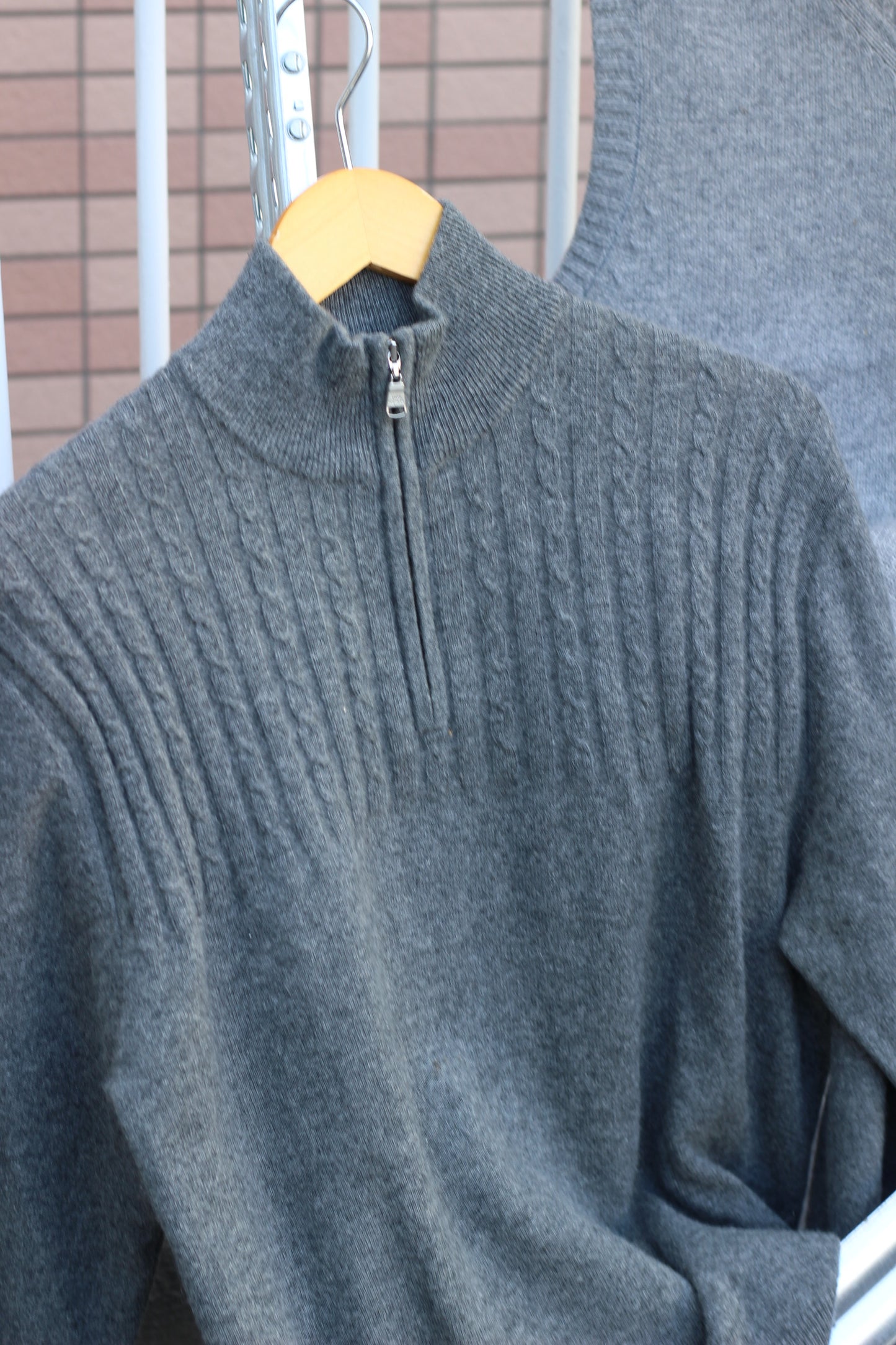 Men's 100% Cashmere Half-Zip Knit x2点