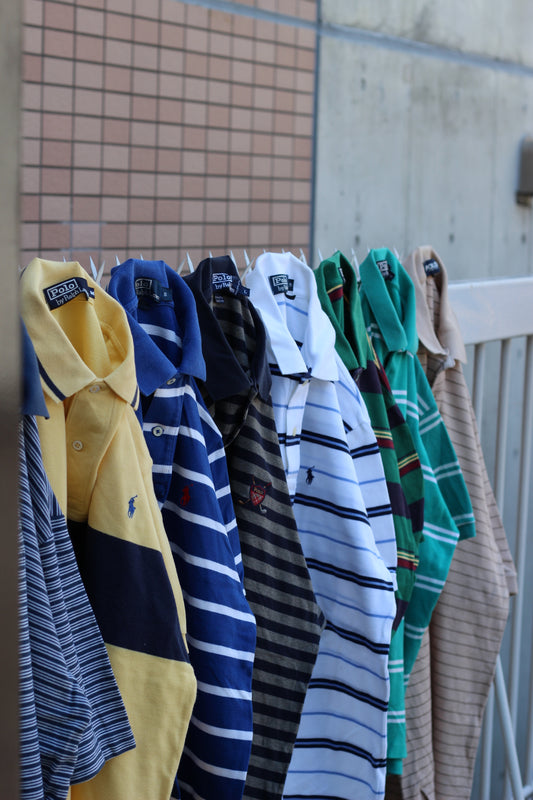 90-00's Polo Ralph Lauren Stripe Short Sleeve Polo Shirt set x8点