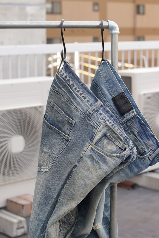 Men's Vintage damage Denim Pants x2点