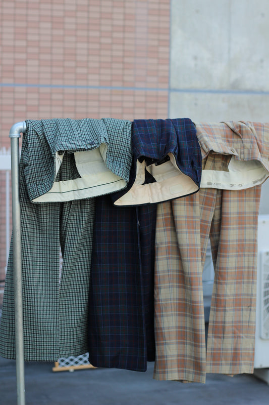 Men's High-Grade Check Slacks x4点