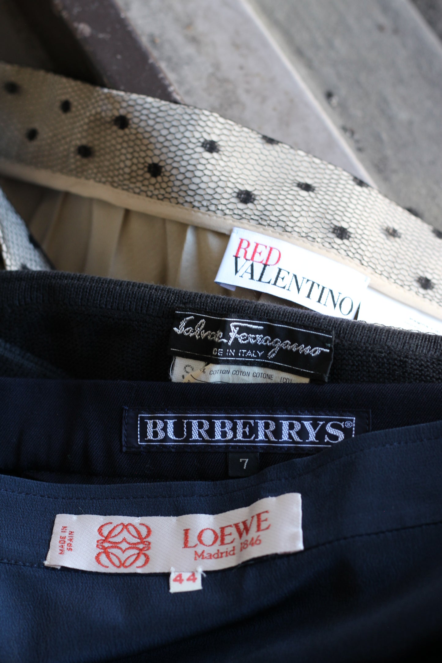 Loewe & Valentino & Salvador Ferragamo Luxury Brand Skirts set x5点