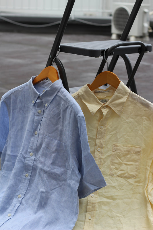 90's L.L.Bean Linen 100% Shirt set x2点