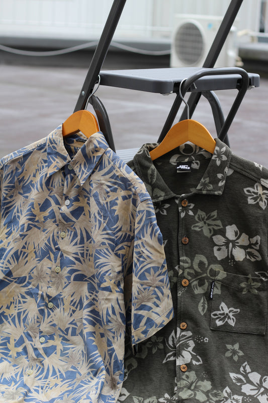 90-00's Made In USA & Silk 100% Aloha Shirt set x2点