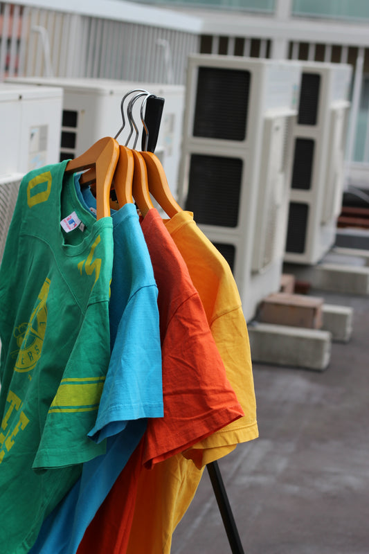 90-00's Men's Y2K Style Print Color Short Sleeve T-Shirt set x4点