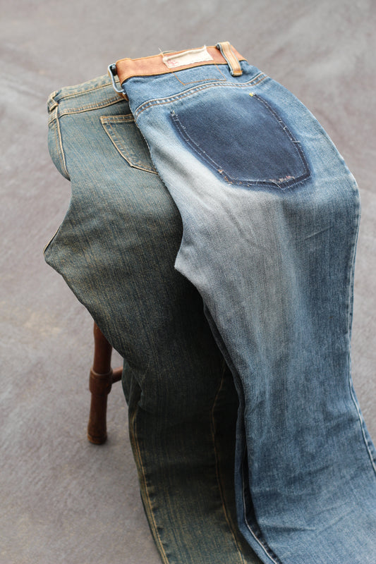 Men's Y2K Style Design Denim Pants x2点