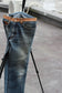 Men's Y2K Style Design Denim Pants x2点