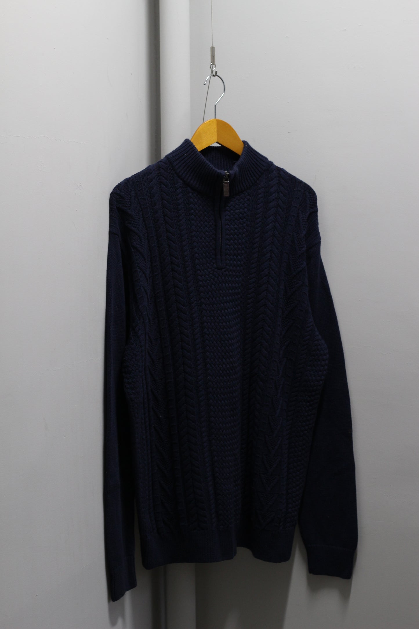 Men's Cotton100%  Half-Zip Knit Sweater x2点
