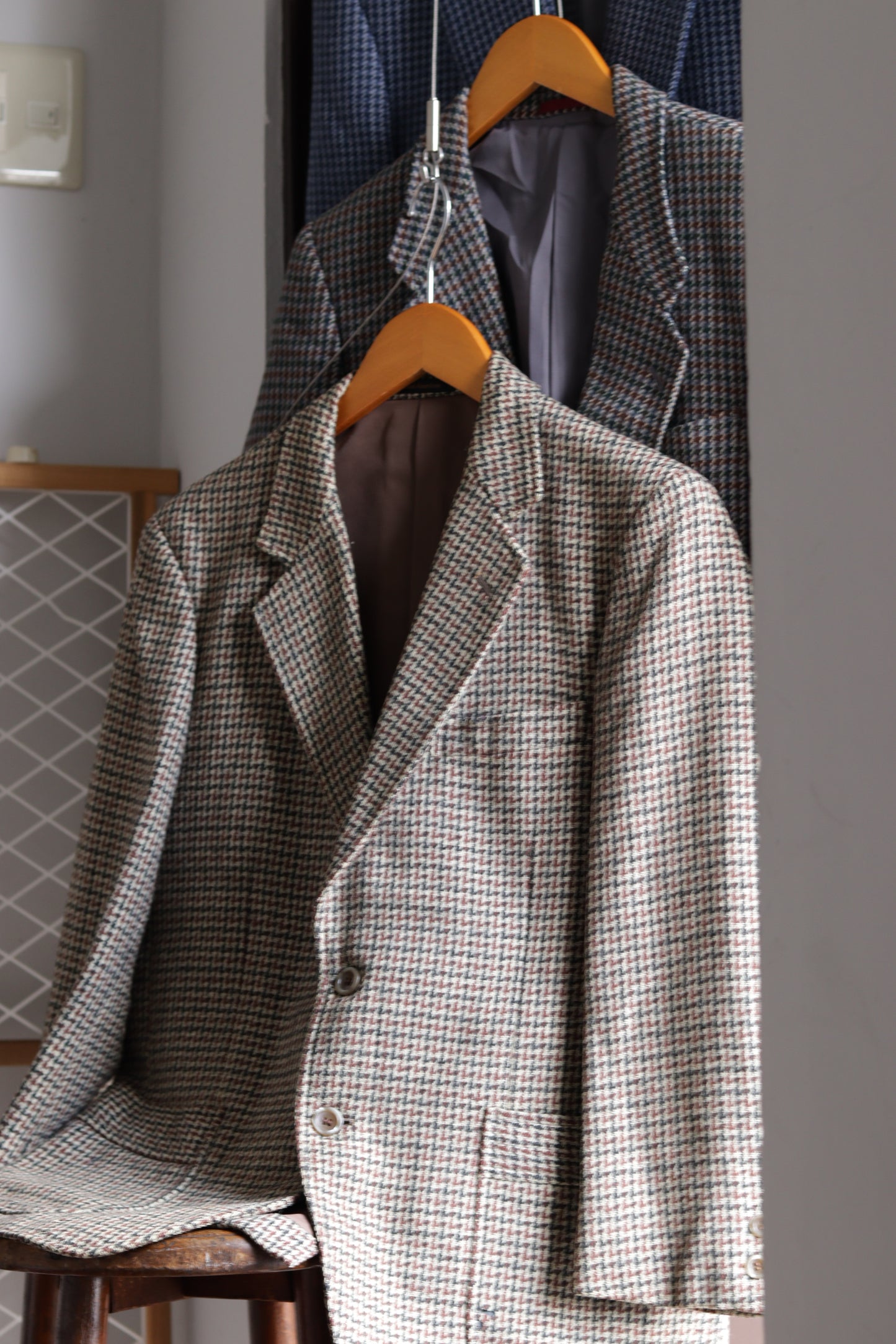 Men's Vintage Houndstooth Tailored Jacket x3点