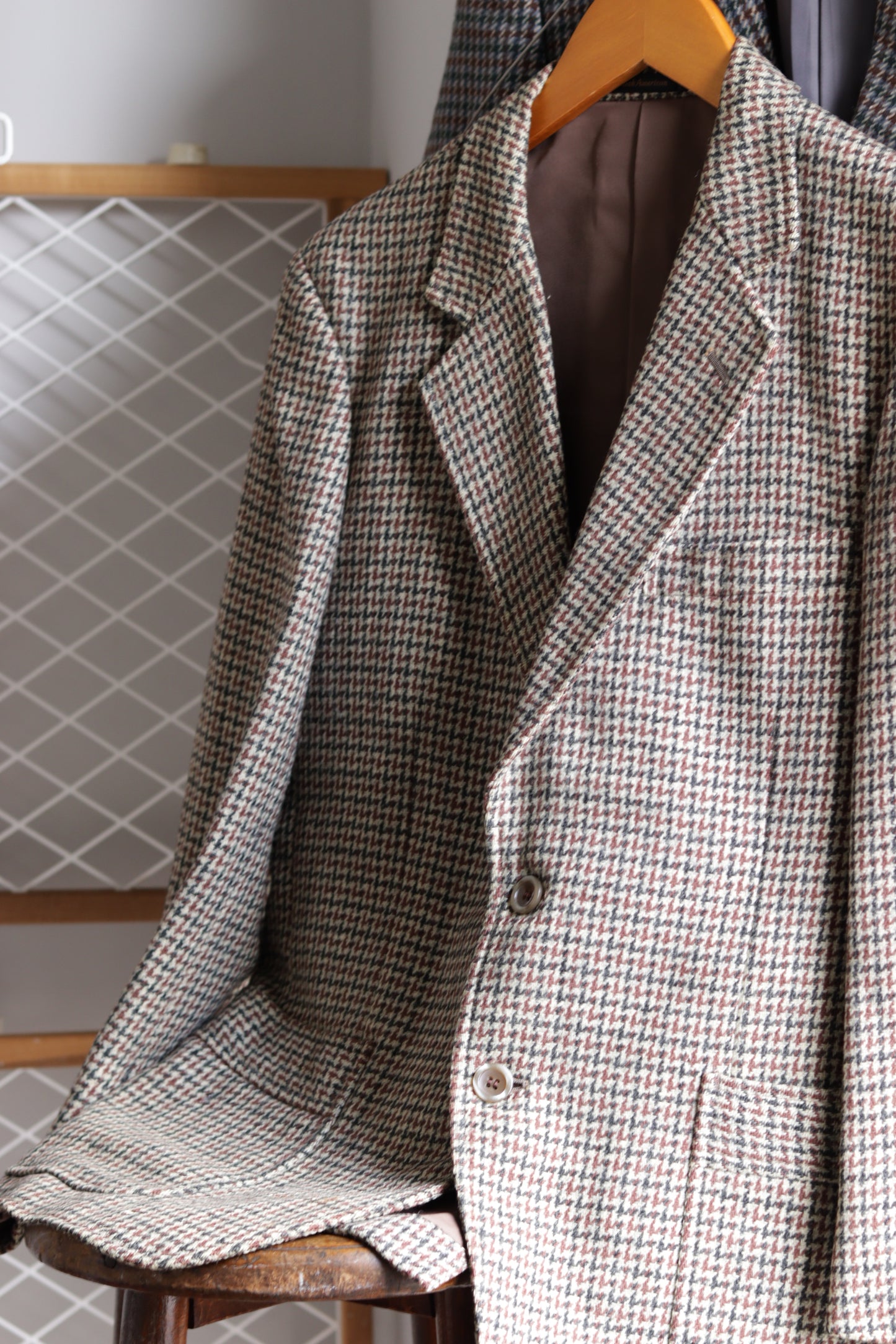 Men's Vintage Houndstooth Tailored Jacket x3点