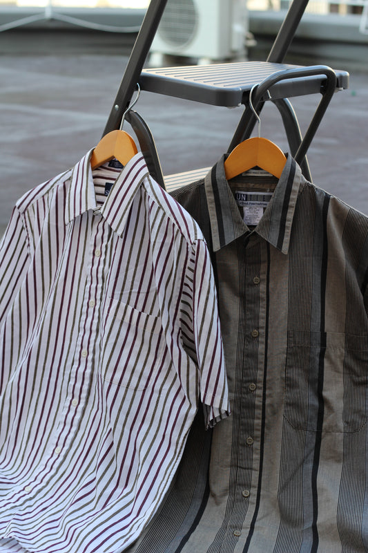 90's Men's Vintage STAFFORD & UNTIDE Dress Stripe Short Sleeve Shirt set x2点