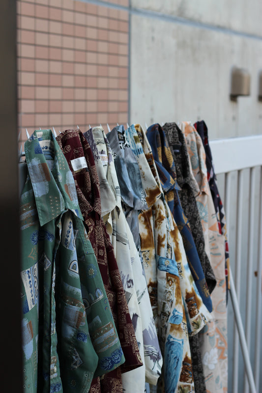Men's Vintage All-Over Print Short Sleeve Shirt set x9点