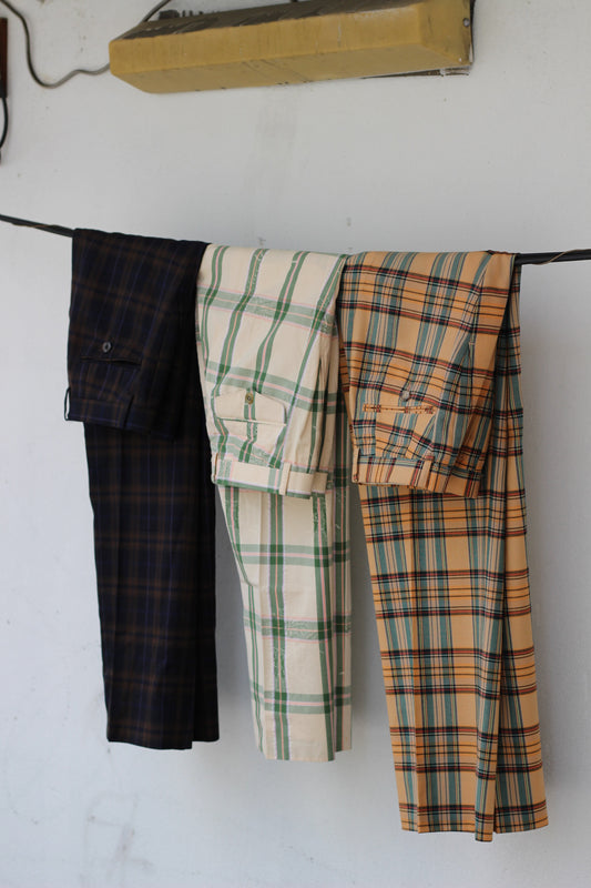 Men's Design Check Slacks x3点