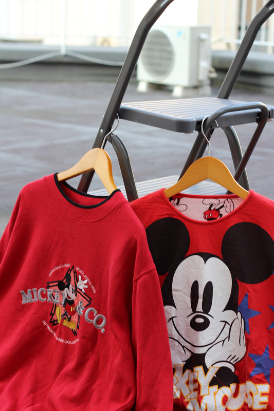 Men's Vintage Mickey Mouse Sweatshirt set x2点