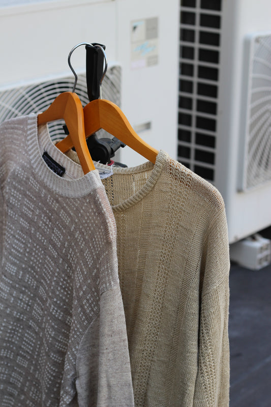 80-90's Made In Italy Vintage Linen Knit set x2点