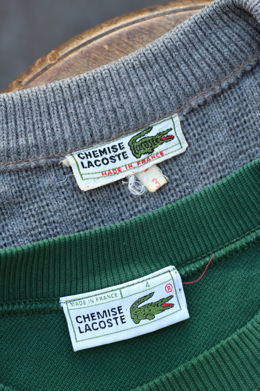 70's Made In France CHEMISE Lacoste Knit & Sweatshirt set x2点
