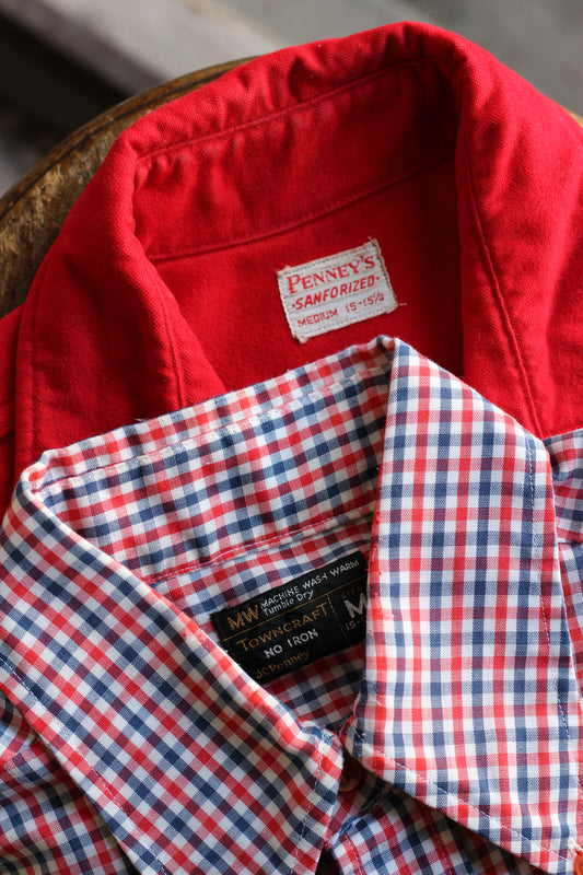 Made In USA 50's Penny's & 70's Town Craft Long Sleeve Shirt set x2点