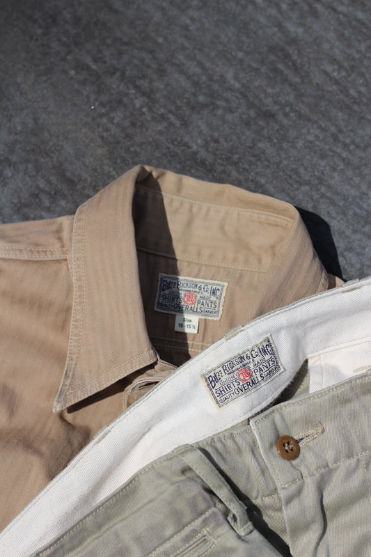 Buzz Rickson's Men's Short Sleeve Work Shirt & Chino Pants x2点