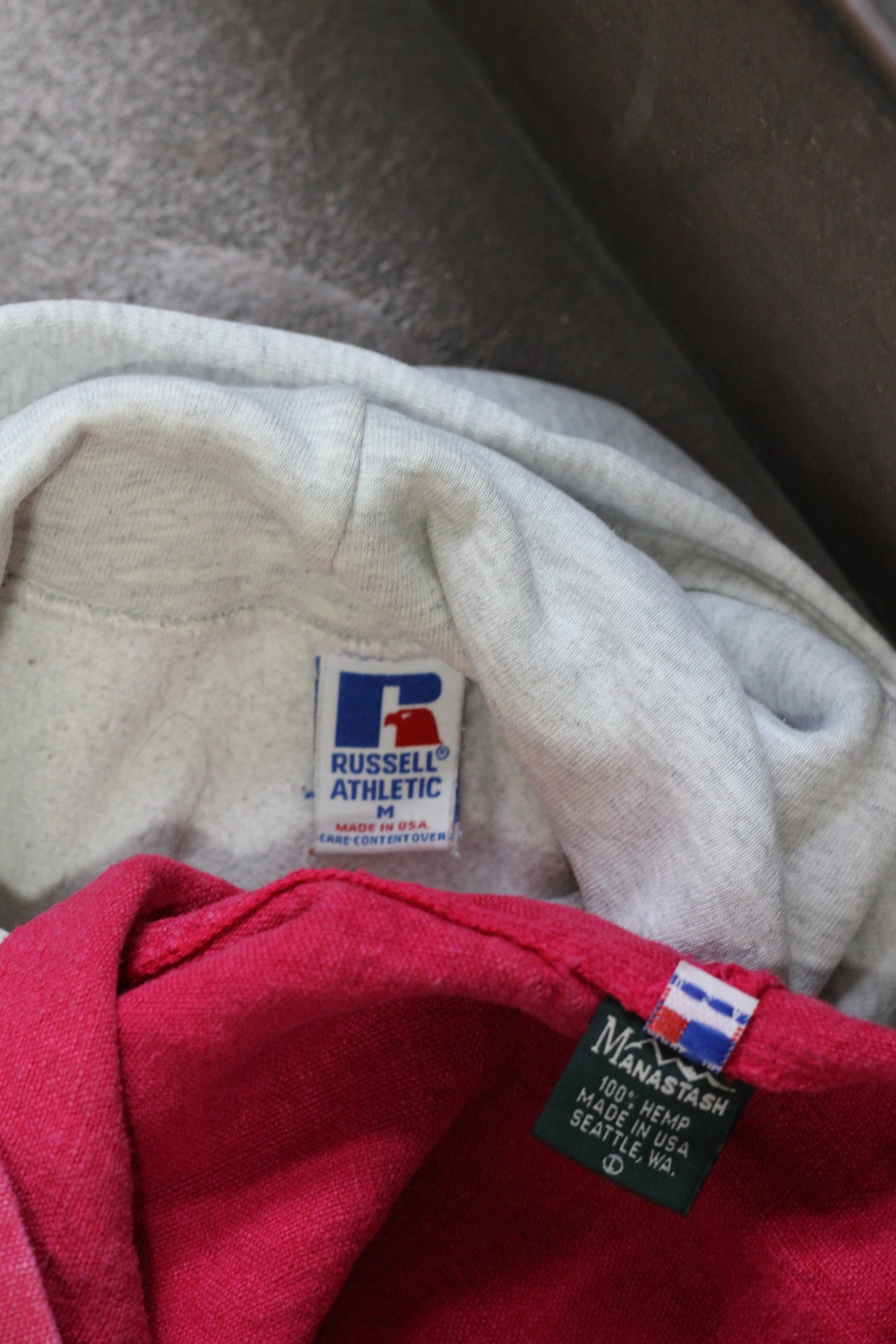 90's Made In USA MANASTASH Hemp 100% Hoodie & Russell Athletic Sweat Hoodie x2点
