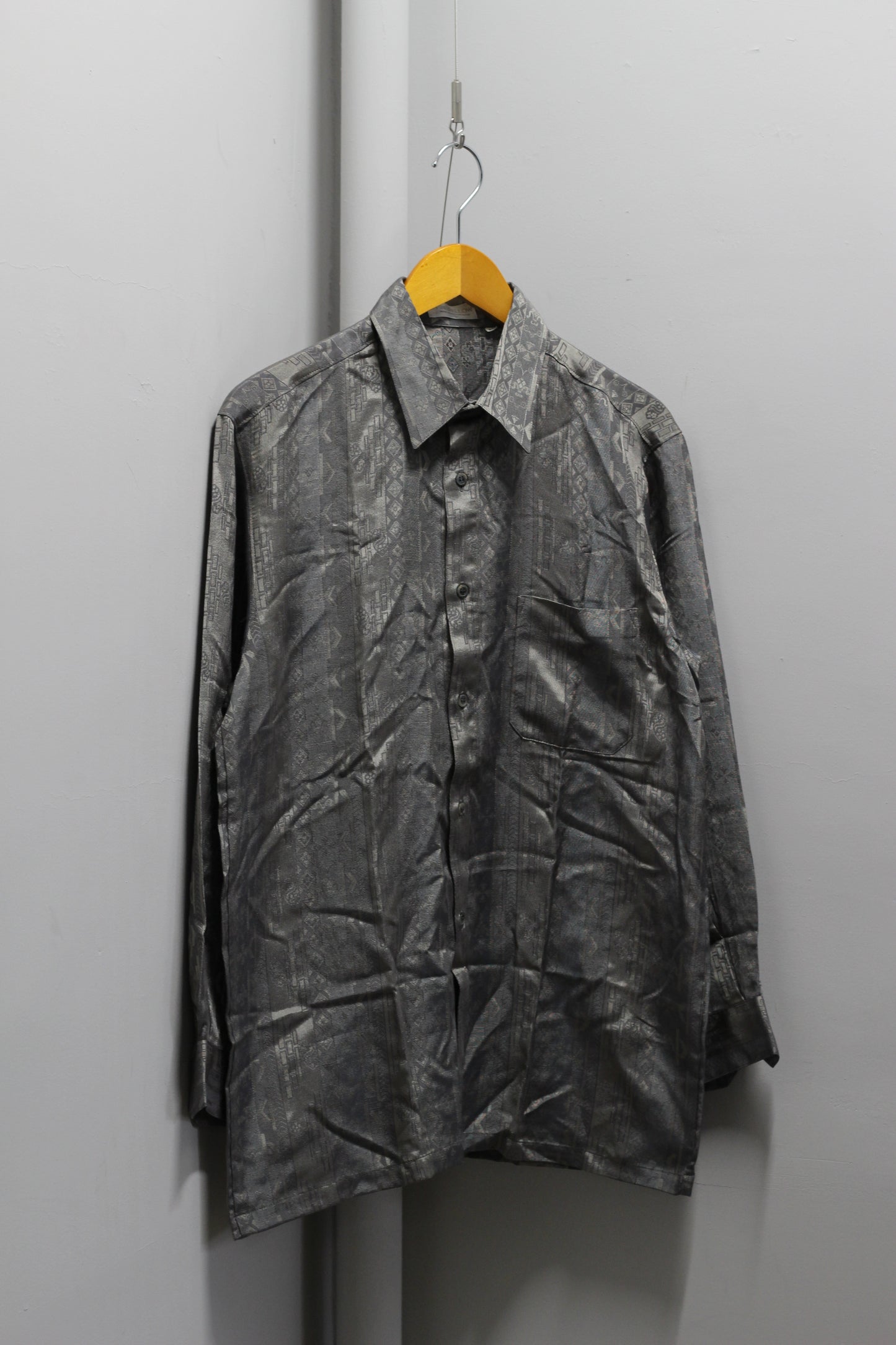 Men's Vintage Jacquard Drape Long Sleeve Shirt x2点