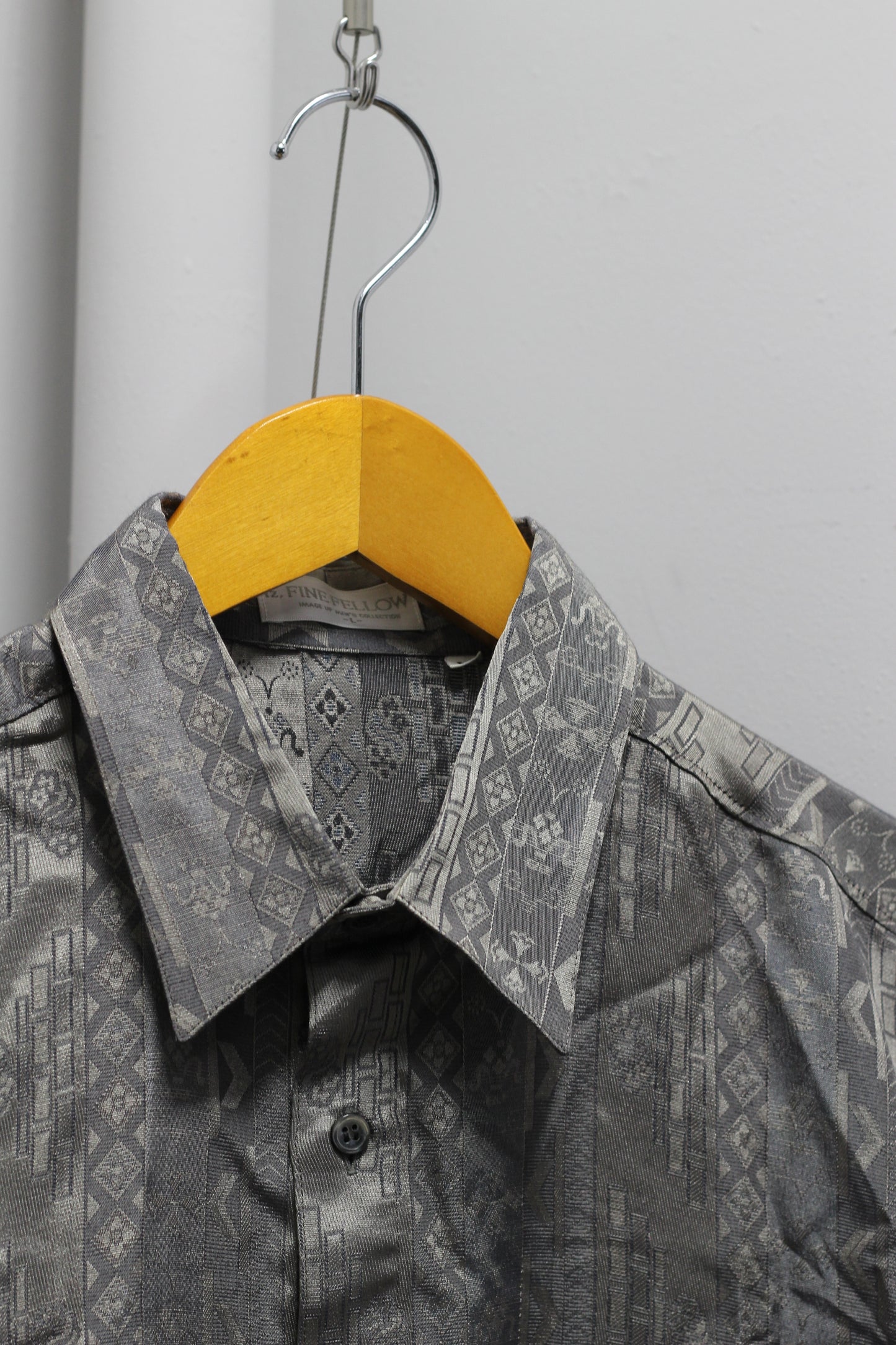 Men's Vintage Jacquard Drape Long Sleeve Shirt x2点