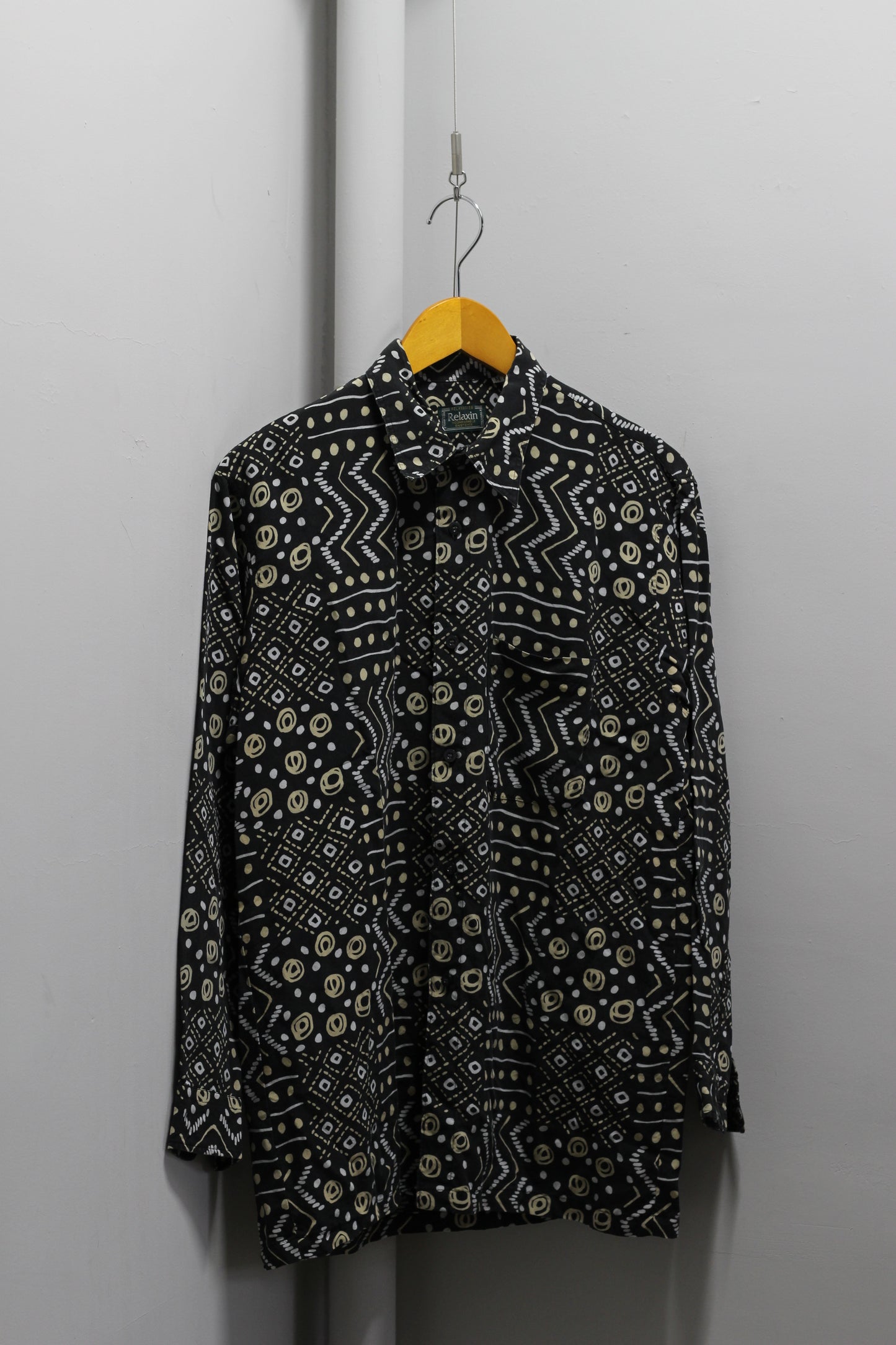 Men's Vintage Tribal Print Long Sleeve Shirt x3点