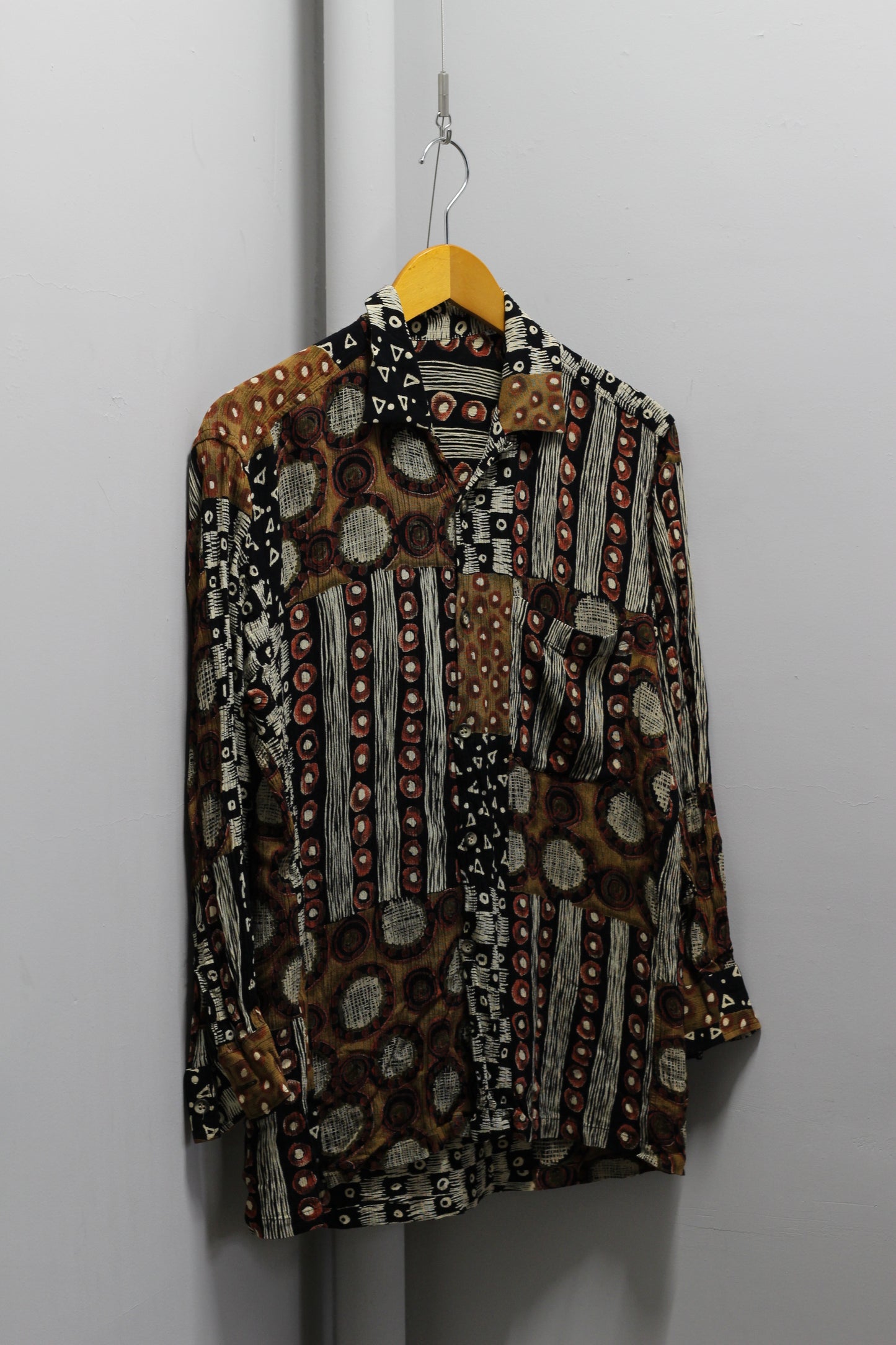 Men's Vintage Tribal Print Long Sleeve Shirt x3点