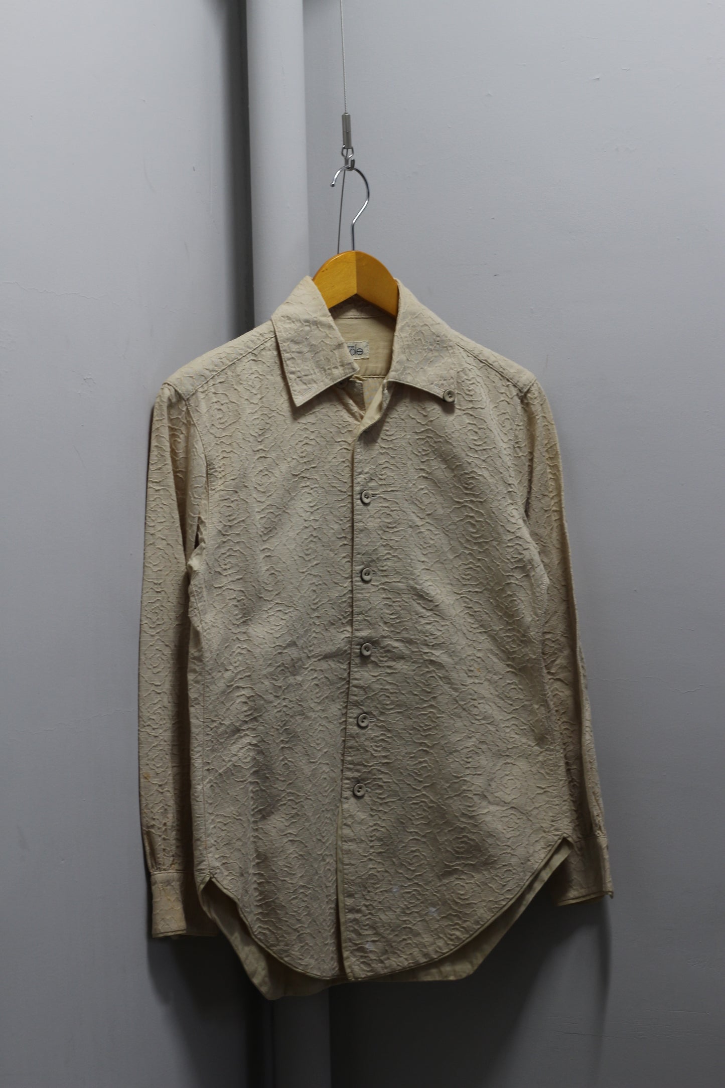 Men's Vintage Design Open Collar Long Sleeve Shirt x3点