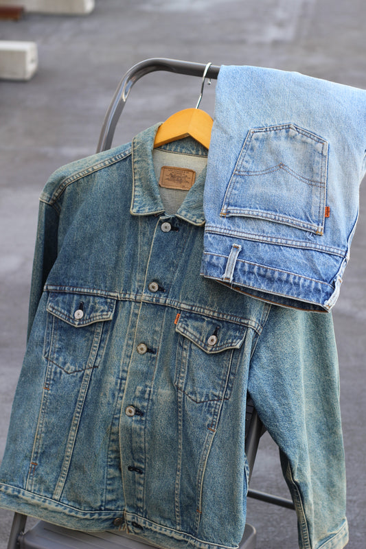 80's 90's Levi's Orange Tab Denim Jacket & Denim Pants x2点