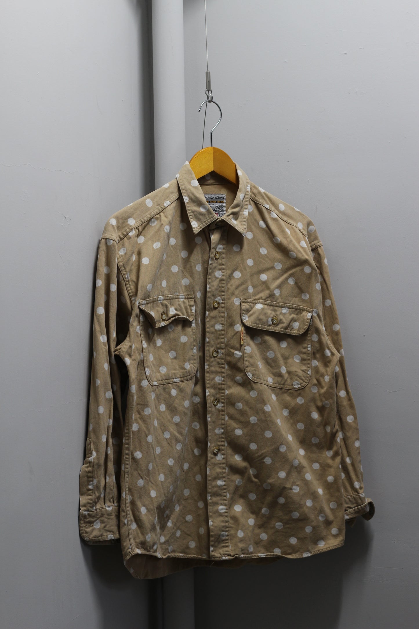 Men's Vintage Dot Design Long Sleeve Shirt x2点