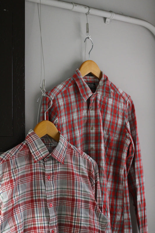 90's Men's Vintage Check Long Sleeve Shirt x6点