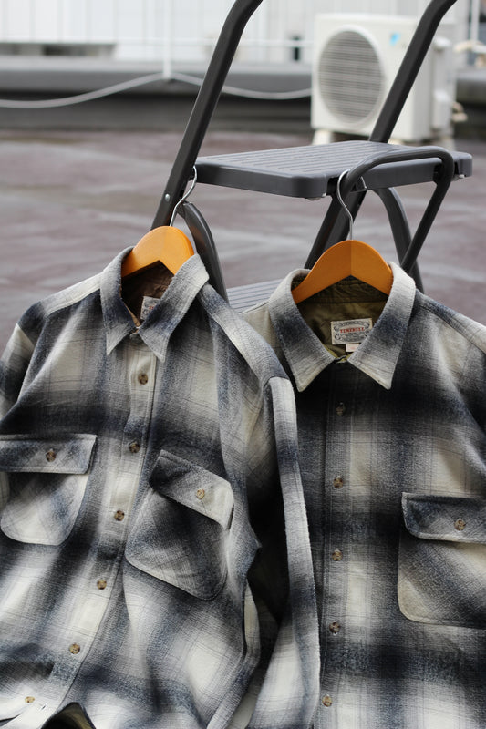 90's TIMEBELL Ombre Check Flannel Shirt set x2点