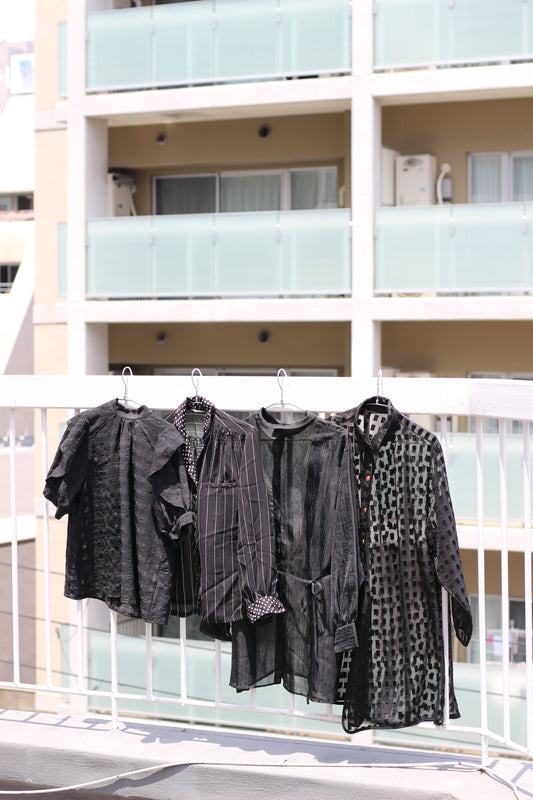 Vintage Black Sheer Blouse x9点