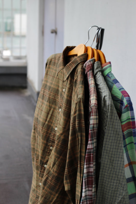 90's Ralph Lauren Check Long Sleeve Shirt set x4点
