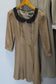 Vintage Brown Beige Collar Long Sleeve One-Piece x3点