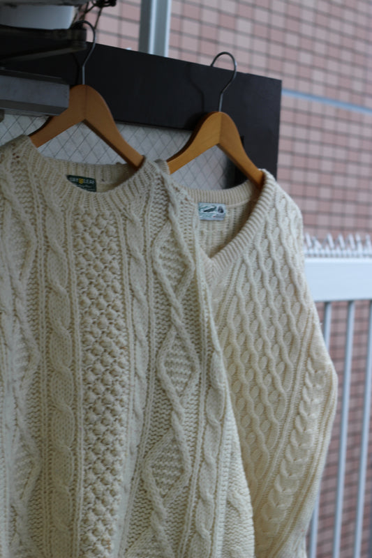 80's Men's Vintage Fisherman Knit Sweater set x2点