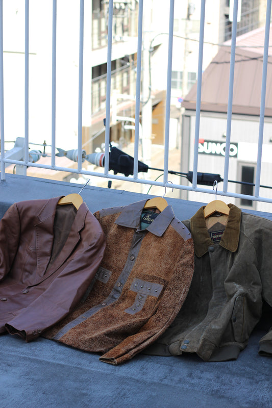 Men's Brown Leather Jacket x6点