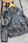 Men's Black Short Leather Jacket x6点