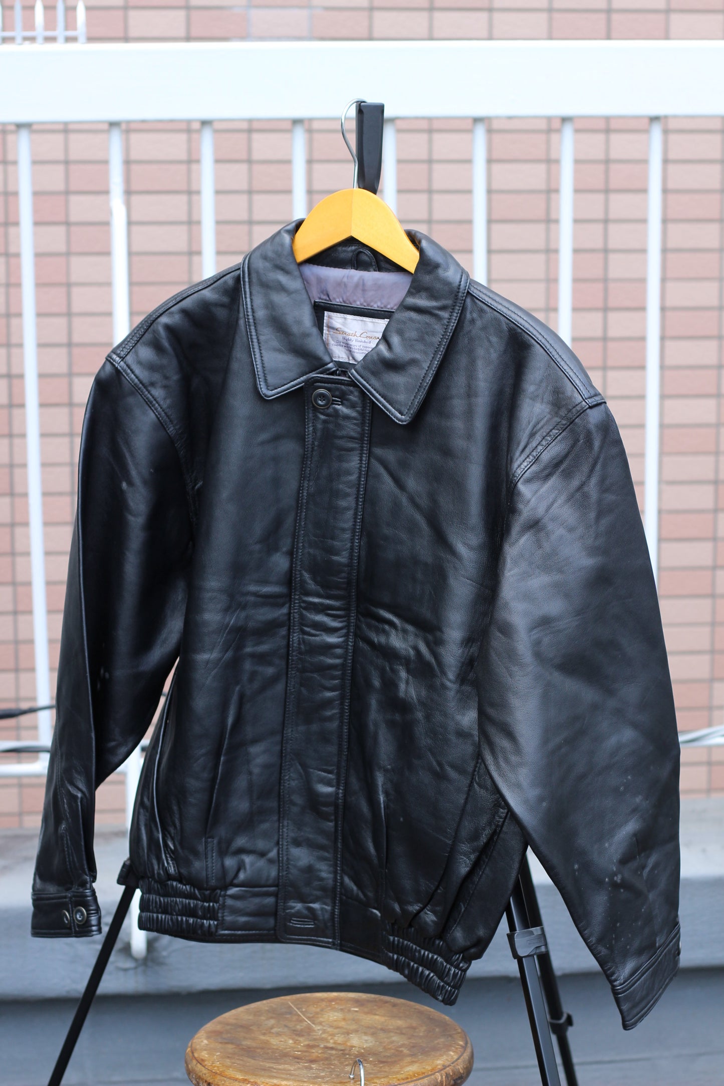 Men's Black Short Leather Jacket x6点