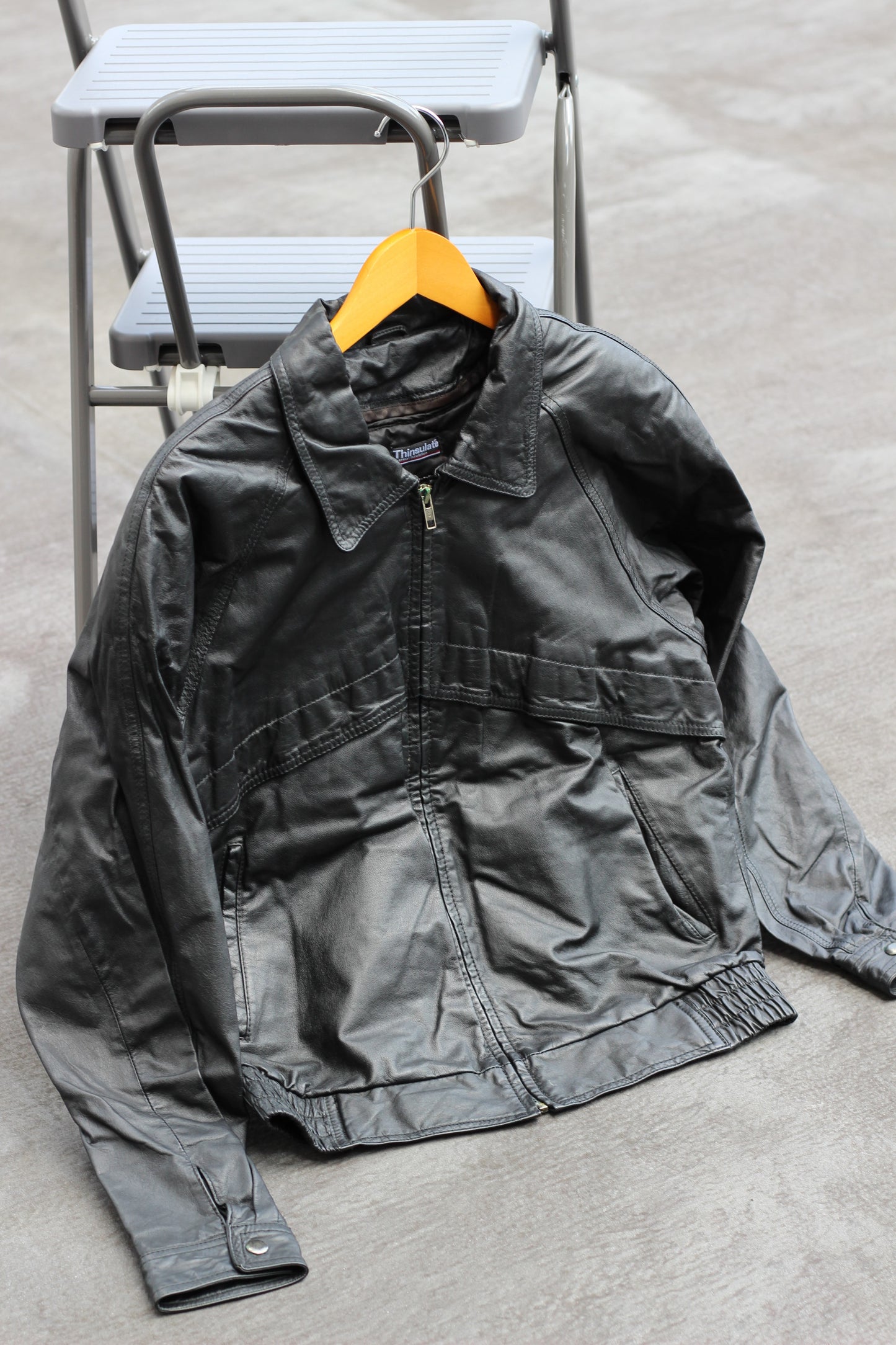 Men's Black Short Leather Jacket x6点
