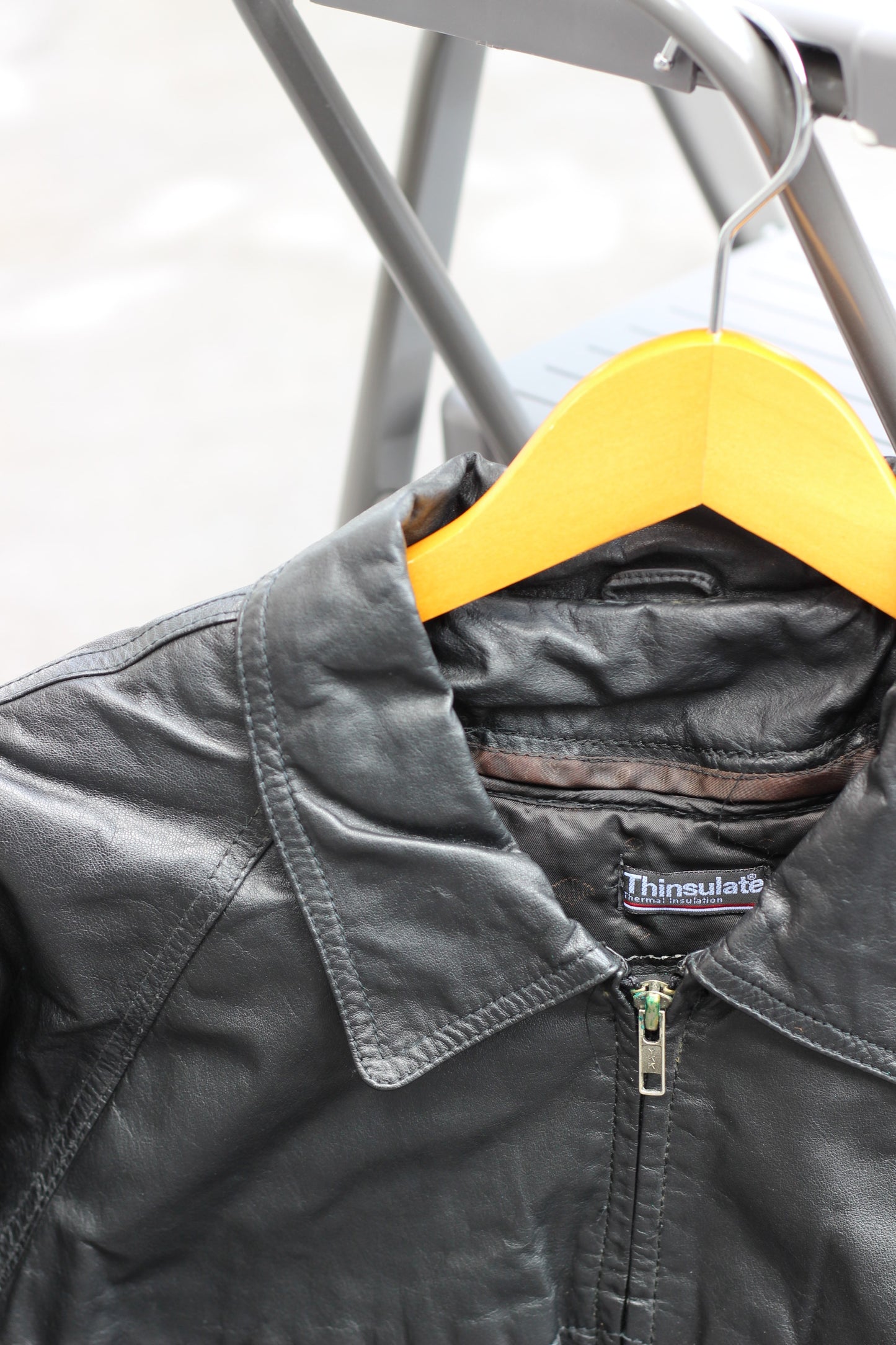 Men's Black Short Leather Jacket x6点