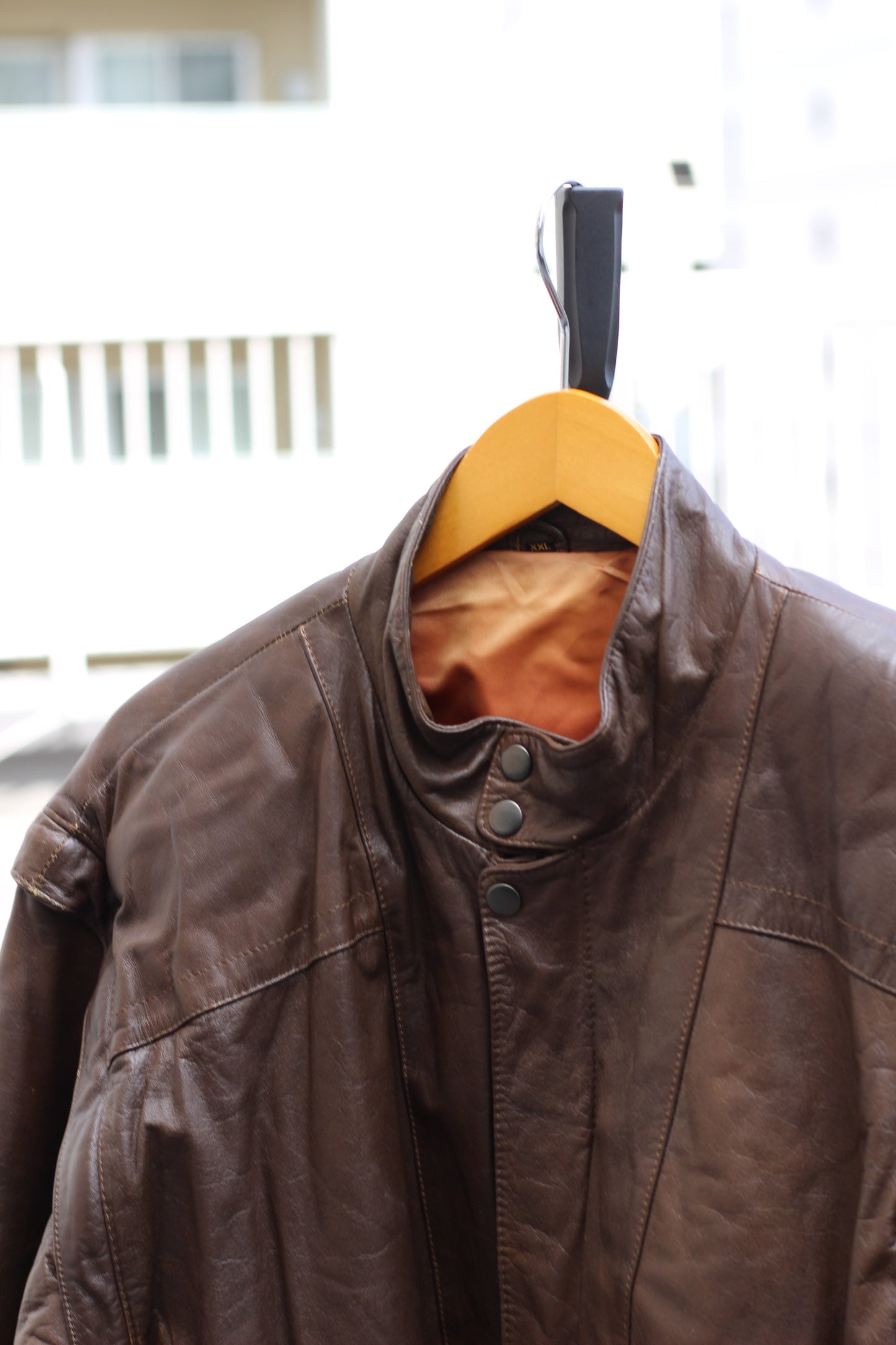 Men's Brown Short Leather Jacket x5点