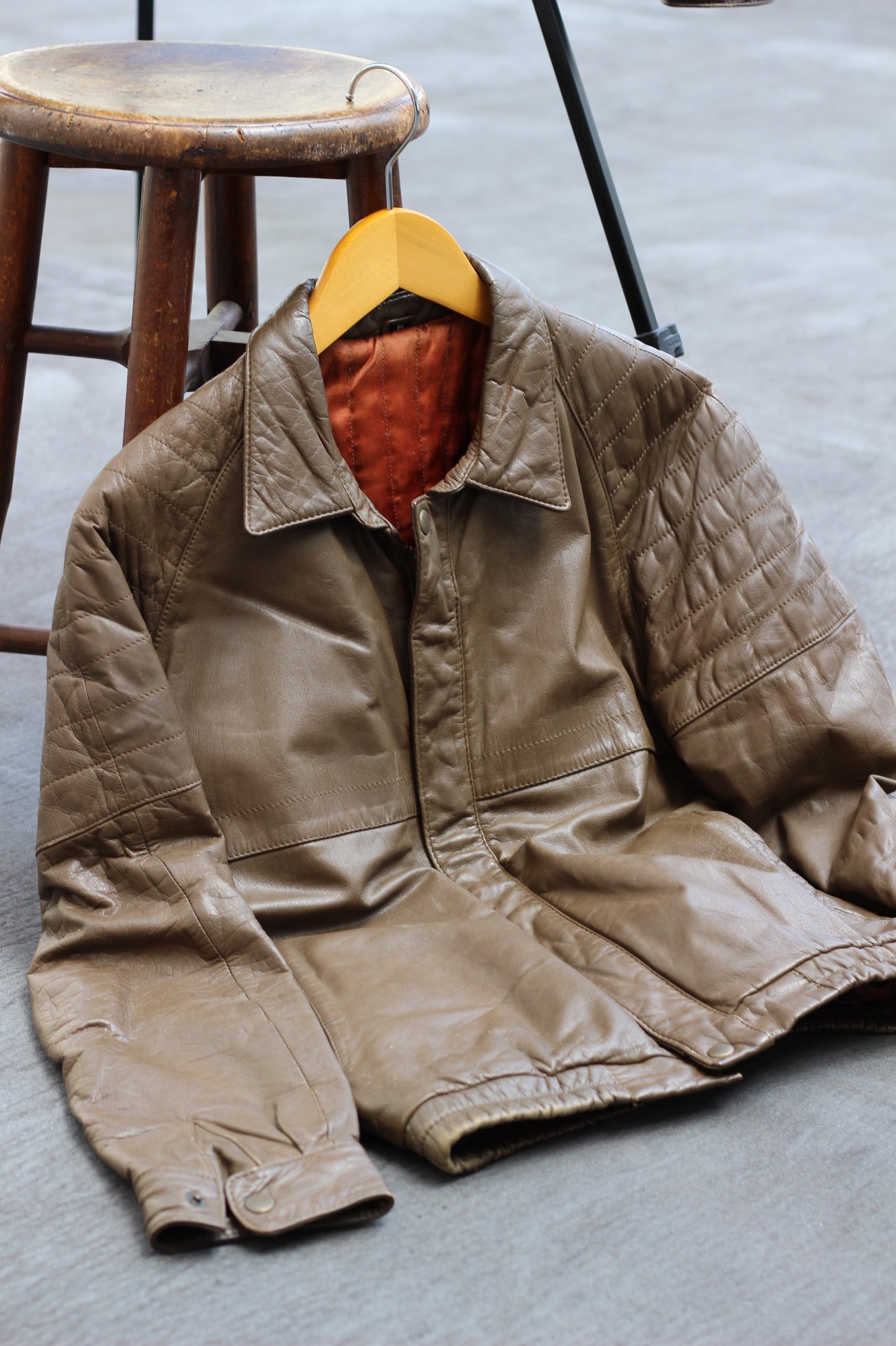 Men's Brown Short Leather Jacket x5点