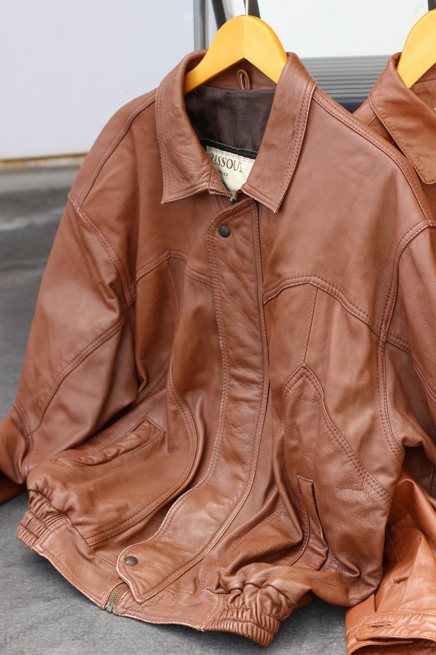 Men's Brown Short Leather Jacket x5点