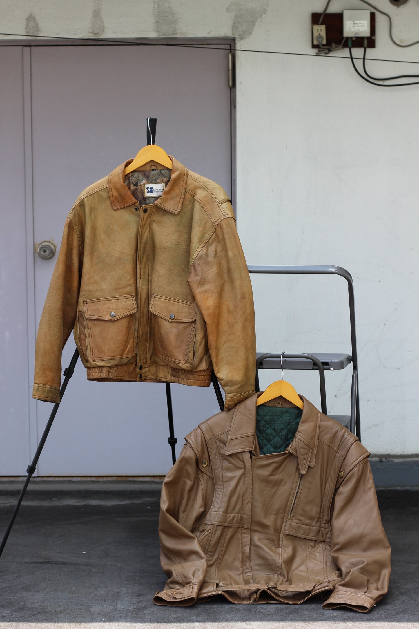 Men's Beige & Khaki Leather Jacket x5点