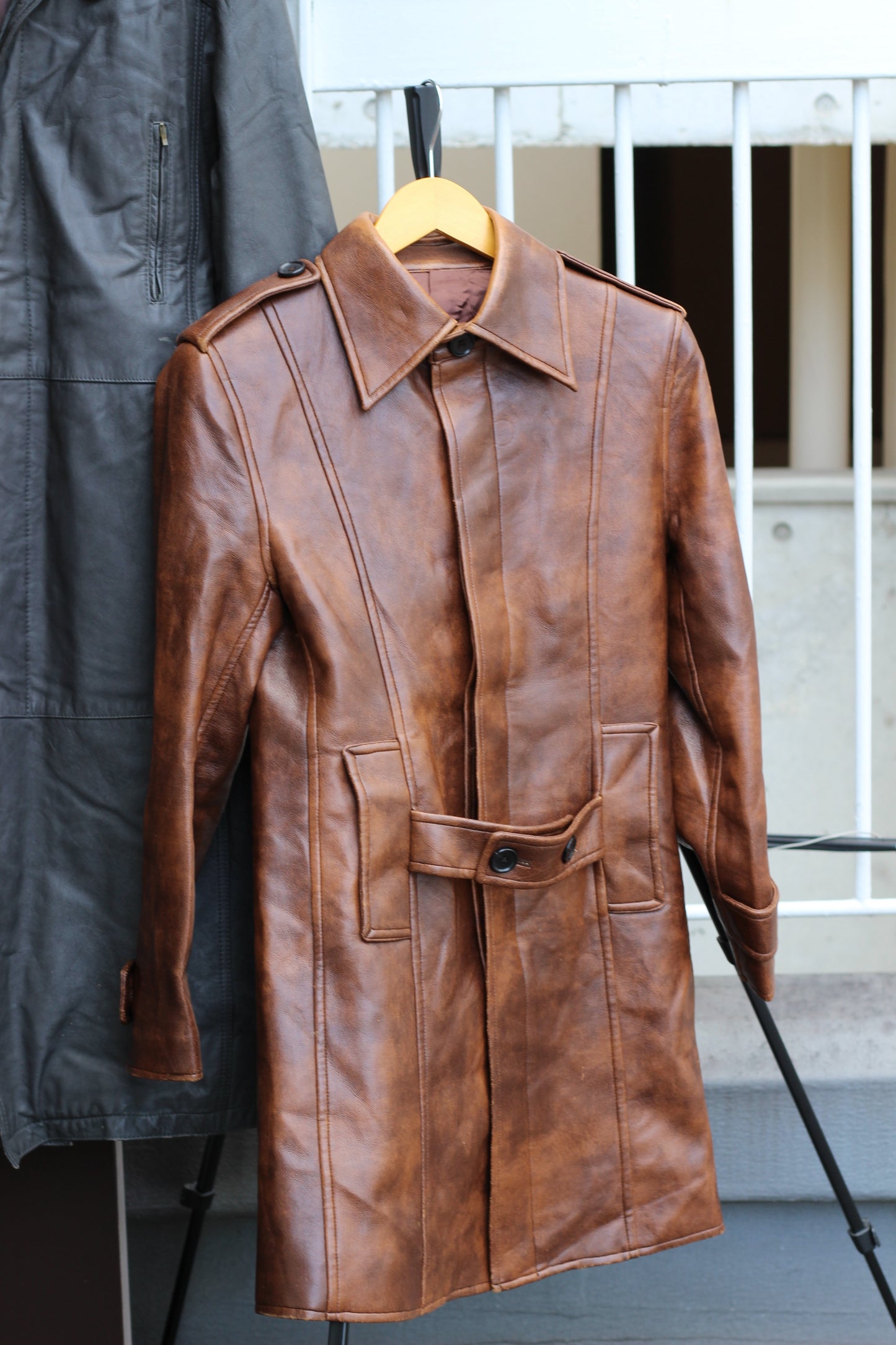 Men's Leather Long Coat x2点